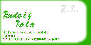 rudolf kola business card